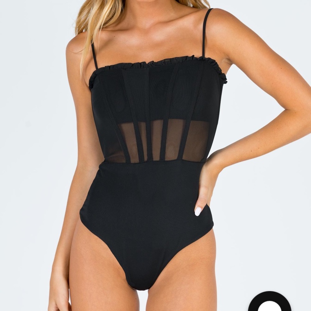Princess Polly Black Corset Bodysuit